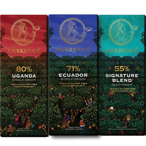 Pack of 3 Single Origin 55- 80% Dark Chocolates | Vegan | Gluten Free