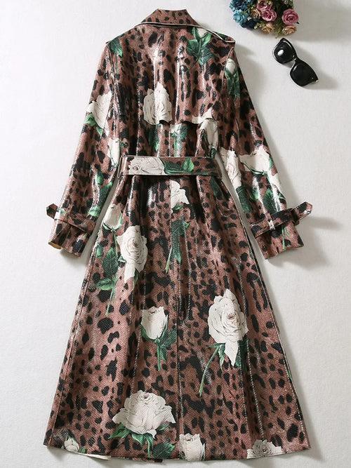 Leopard Print Trench Coat