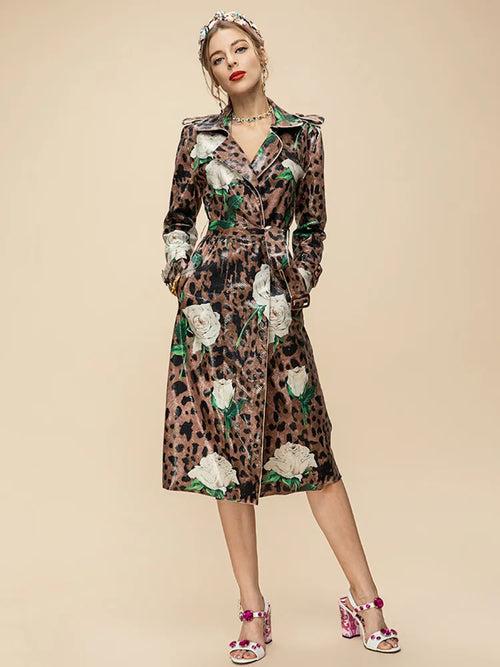 Leopard Print Trench Coat