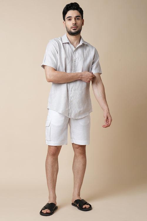 Set of 2: Vital Shirt & Cardinal Shorts - Big Stripes and White