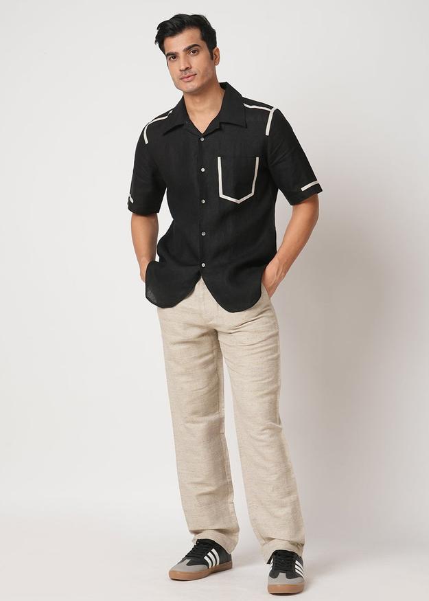 Set of 2 : Palm Resort Collar Shirt & Rustic Pants