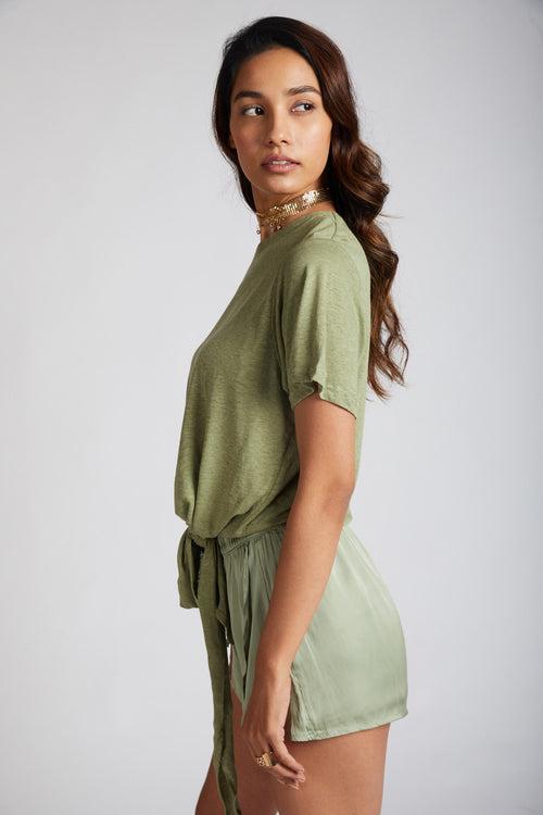 Reef Tie Up T-Shirt - Olive | Relove