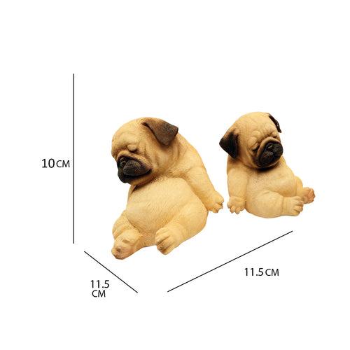 Sleeping Pug Figurine (Set of 2)