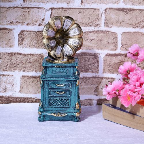 Tall Antique Gramophone Accent - Blue