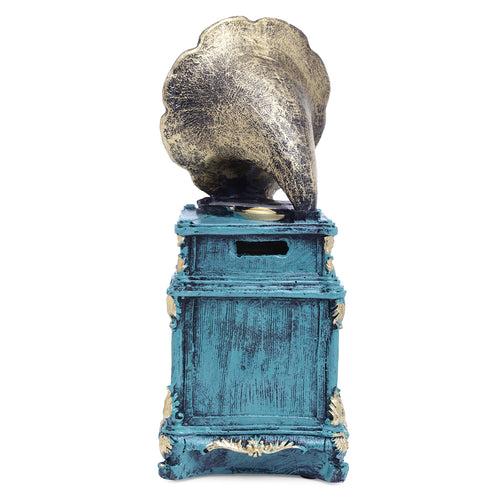 Tall Antique Gramophone Accent - Blue