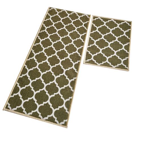 Islamic Trellis Floor Mats - Dark Olive