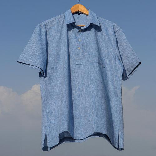 Carolina Blue Popover Kurta x Shirt