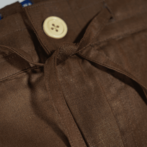 Chestnut Cotton Linen Shorts
