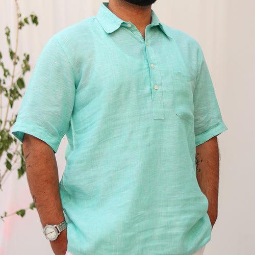 Ocean Green Popover Kurta x Shirt