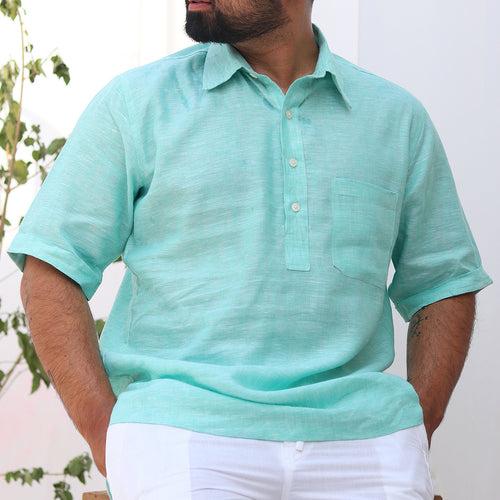 Ocean Green Popover Kurta x Shirt