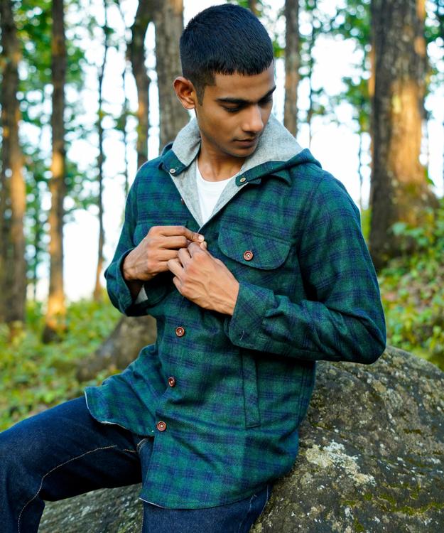 Hunter Green Woollen Overshirt