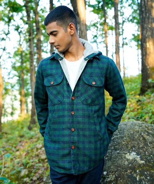 Hunter Green Woollen Overshirt