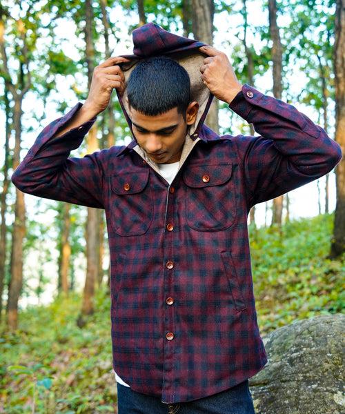 Deep Red Woollen Overshirt