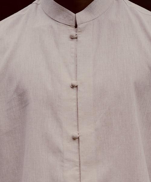 Ecru Cotton Linen Shirt