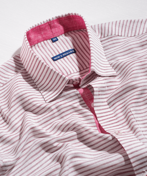 Ivory Carmin Striped Cotton Linen Shirt