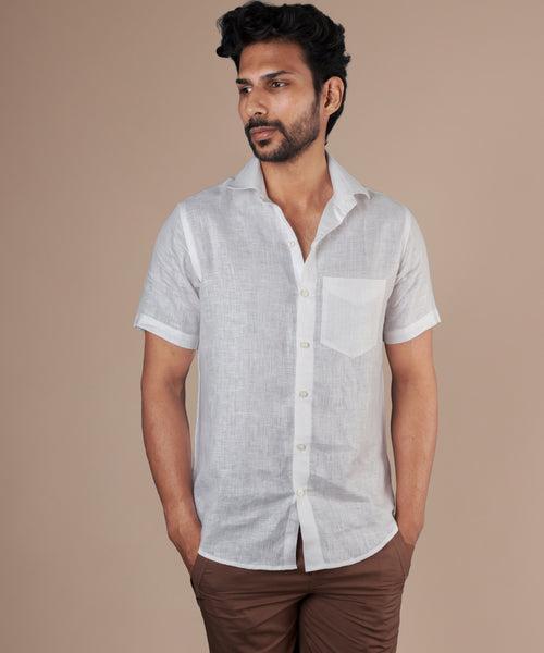 Porcelain White Linen Shirt