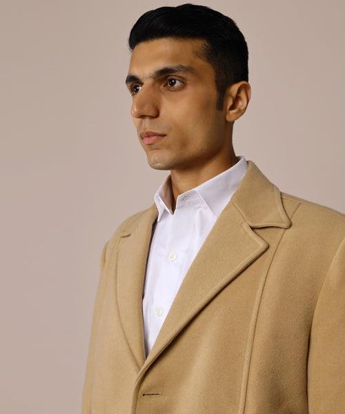 Camel Balmacaan Coat