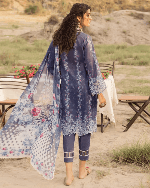 Sana Safinaz Dark Gray Color Unstitched Cotton Self Embroidery Work Printed Lawn Pakistani Suits