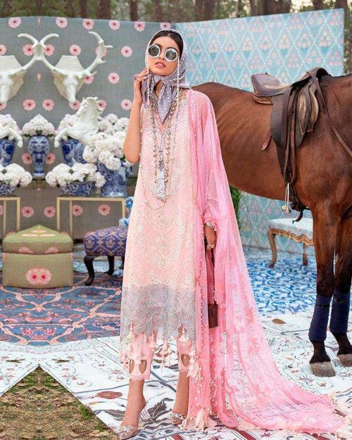 Pink Color Unstitched Lawn Pakistani Salwar Kameez Suit