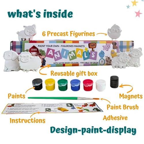 Craftopedia Paint Your Own Fridge Magnet Kit- Farm Animal Magnet