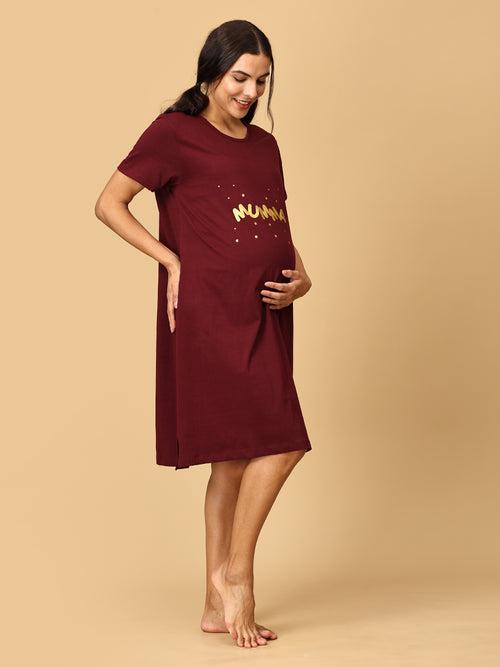 Mumma Oversized Maternity T Shirt Dress