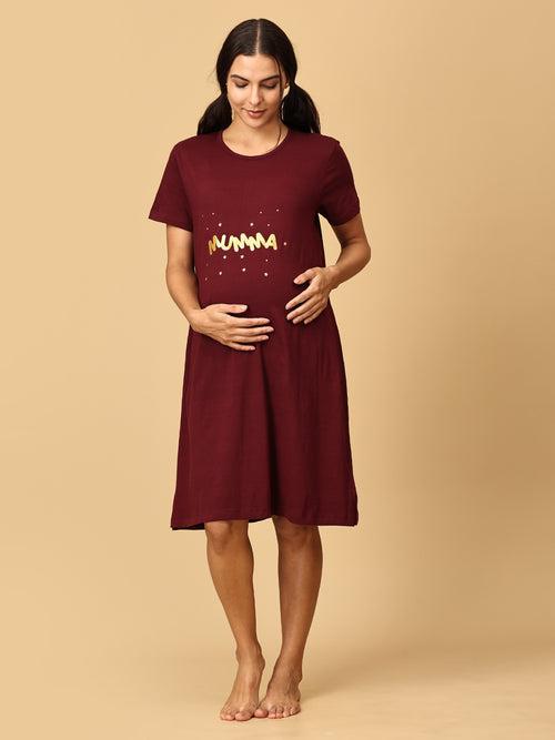 Mumma Oversized Maternity T Shirt Dress