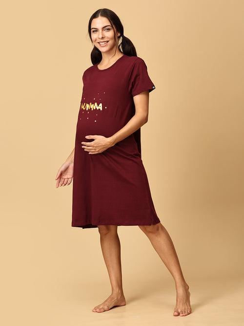 Mumma Oversized Maternity T Shirt Dress