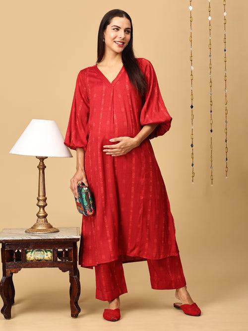 Red-y to Romance Maternity and Nursing Co Ord Set