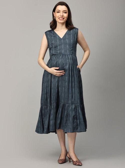 Ashen Orchid Maternity and Nursing Shacket Dress