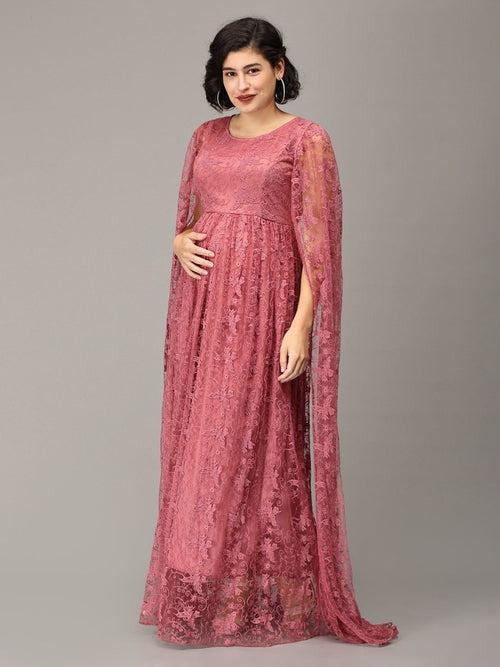 Blushing Mauve Maternity Photoshoot Gown