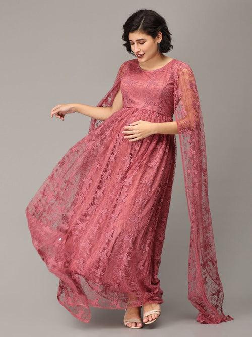 Blushing Mauve Maternity Photoshoot Gown