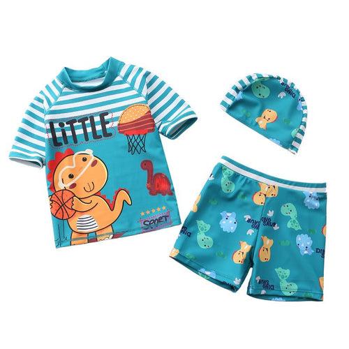 Dino Dribble Boys T-shirt And Short Swim Set