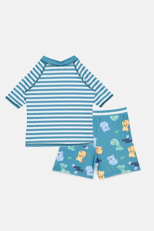 Dino Dribble Boys T-shirt And Short Swim Set