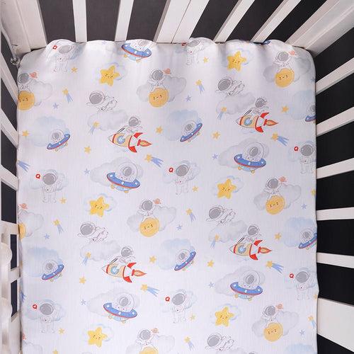 Fancy Fluff 7 Pc Organic Baby Cot Bedding Set- Nova