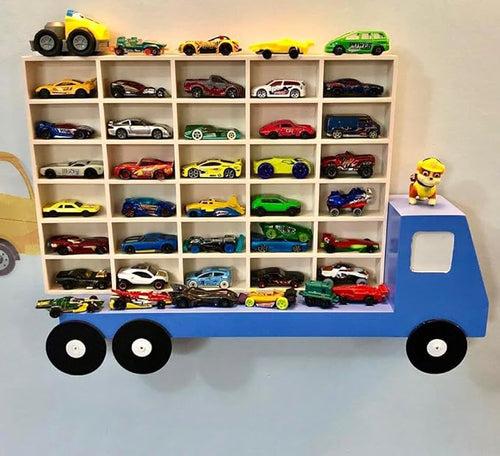 House of Zizi Monster Truck |Garage car Organizer for Kids 30 in Slots