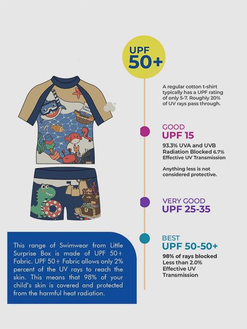 Little Surprise Box 2 PCS Under Sea theme Tshirt & Shorts set Swimwear for Kids & Toddlers