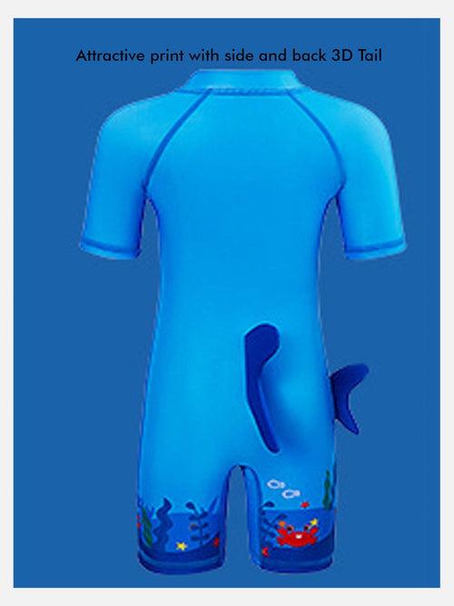 Little Surprise Box 3d Tail Blue Shark Swimwear for Toddlers & Kids with UPF 50+