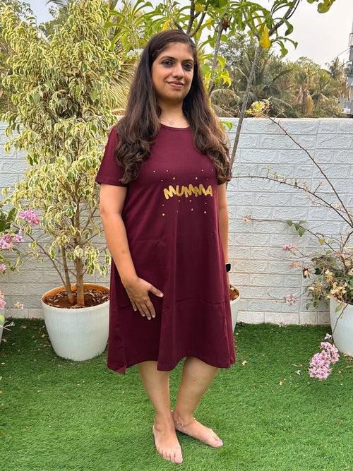 Mumma Oversized Maternity T Shirt Dress