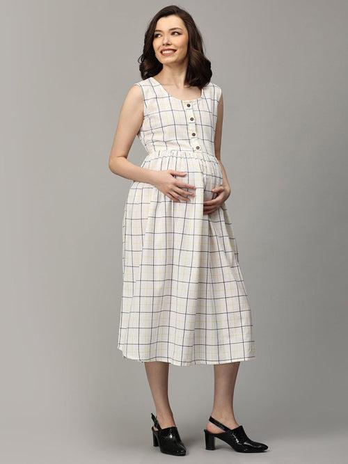 Stormy Sky Stripe Maternity and Nursing Shacket Dress