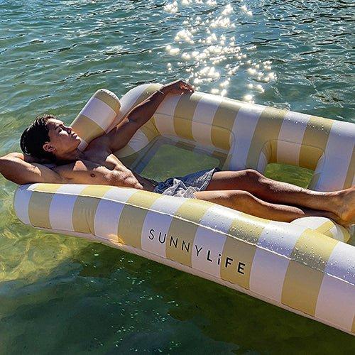 SUNNYLiFE Luxe Twin Hammock Float Mango Bay Soft Mustard