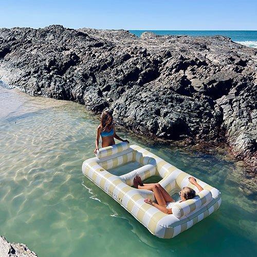 SUNNYLiFE Luxe Twin Hammock Float Mango Bay Soft Mustard