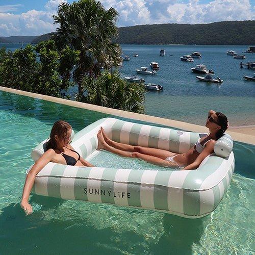 SUNNYLiFE Luxe Twin Hammock Float The Vacay Soft Olive