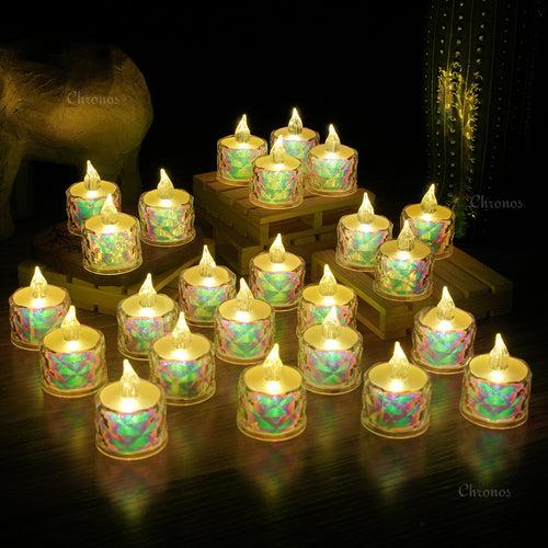 Crystal Diamond Reflection LED Tealight Candle | Rainbow