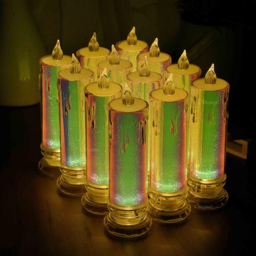 Crystal Diamond Reflection LED Tealight Candle | Rainbow