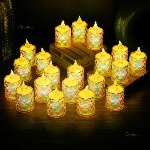 Crystal Diamond Reflection LED Tealight Candle | Rainbow