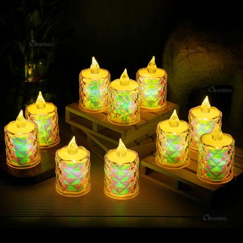 Crystal Diamond Reflection LED Tealight Candle | Rainbow