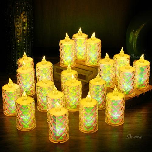 Crystal Diamond Reflection LED Tealight Candle | Rainbow