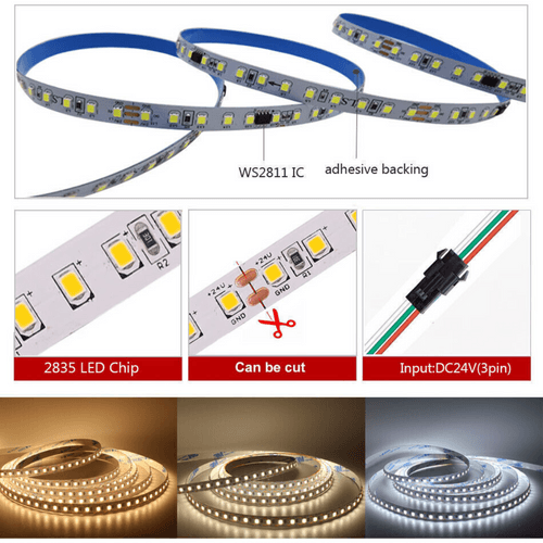 Running Flowing Water LED Strip Lights 2835 120L/m 24V WS2811