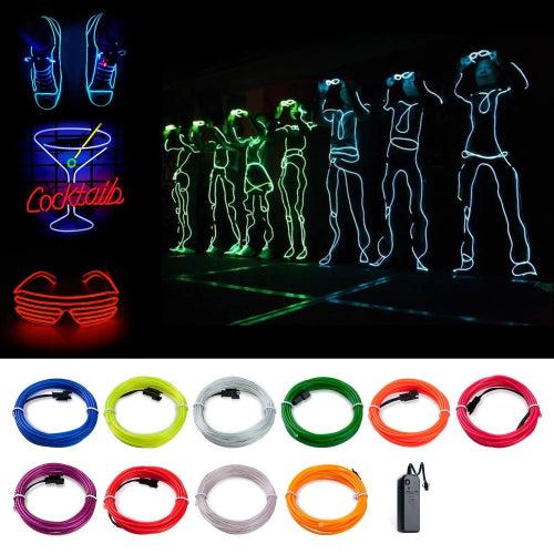 Neon Electroluminescent EL Wire Lights | 2AA Battery Operated