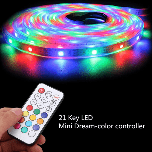 Mini RGBIC Strip Light Controller with 21 Key Remote Control